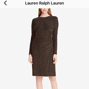 Lauren Ralph Lauren slim fit Metallic Ruched Dress